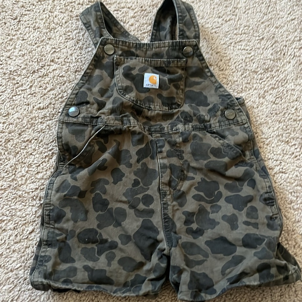 Carhartt girls 3t camo print overall shorts - Picture 1 of 5